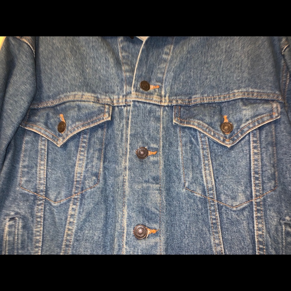 ❤️SOLD❤️Unisex Embroidered Denim Jacket ROCK & ROLL 1980s - Picture 4 of 12